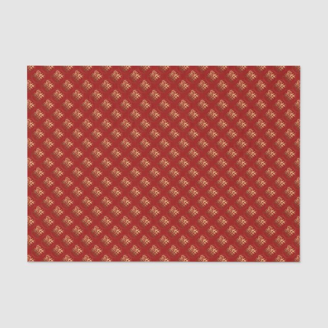 Rooster Year Gold embossed Symbol Tissue paper (Front)