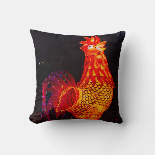 Rooster Zodiac Symbol Lantern Cushion