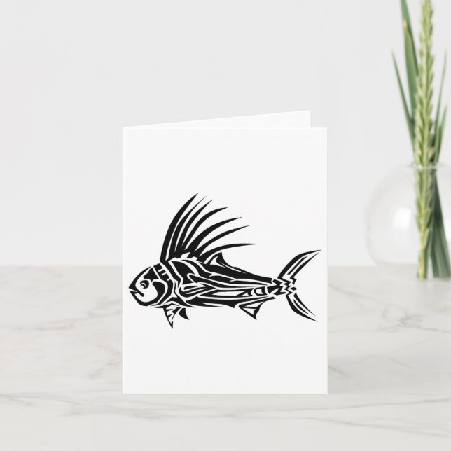 Roosterfish Shirt - Cool Rooster Fish Tril Design  Card (Front)