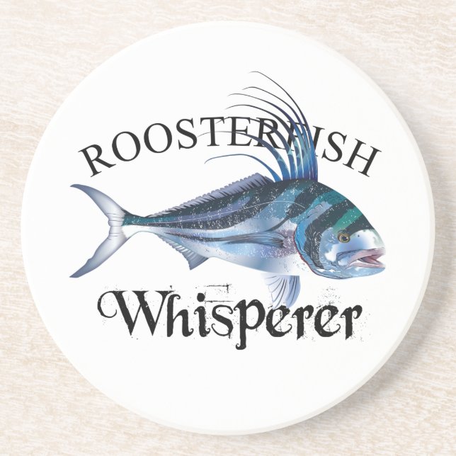 Roosterfish Whisperer Light Coloured Coaster (Front)