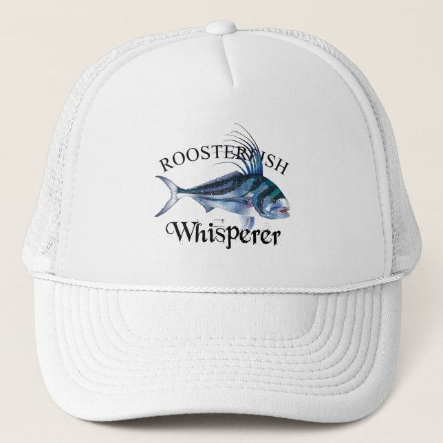 Roosterfish Whisperer Light Coloured Trucker Hat (Front)