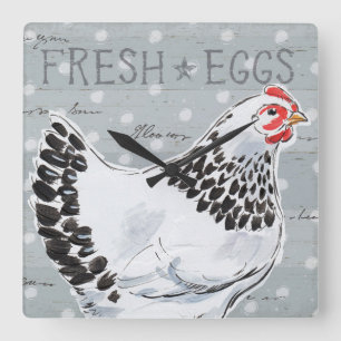 Roosters Call II Square Wall Clock