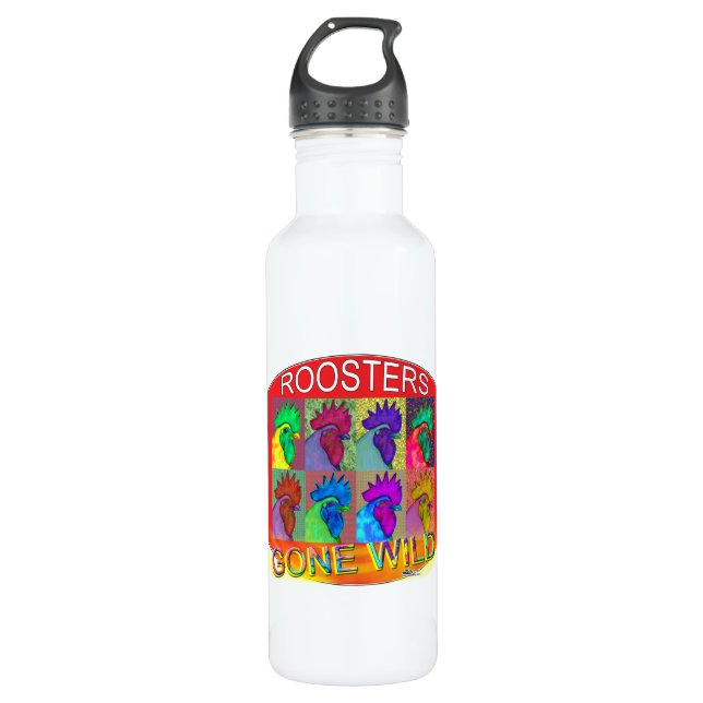Roosters Gone Wild #3 710 Ml Water Bottle (Front)