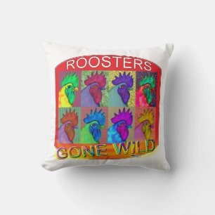 Roosters Gone Wild #3 Cushion