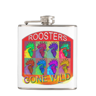 Roosters Gone Wild #3 Hip Flask