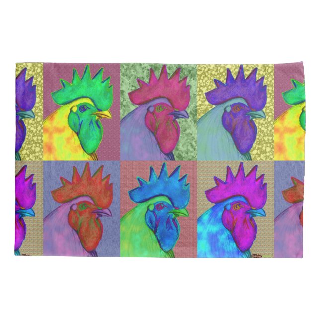 Roosters Gone Wild! Pillowcase (Back)