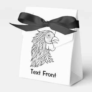 Rooster's Head Line Art Favour Box