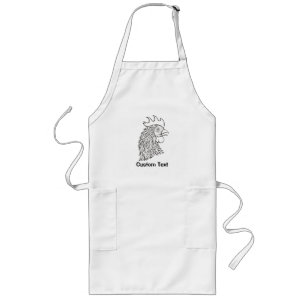 Rooster's Head Line Art Long Apron