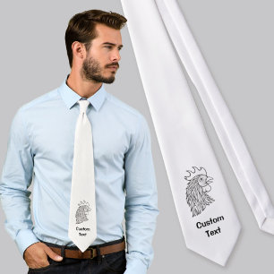 Rooster's Head Line Art Tie