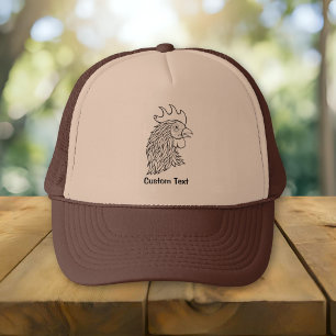 Rooster's Head Line Art Trucker Hat