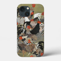 Roosters Hen Illustration by Ito Jakuchu