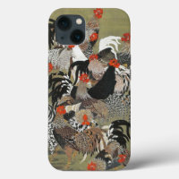 Roosters Hen Illustration by Ito Jakuchu