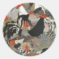 Roosters Hen Illustration by Ito Jakuchu
