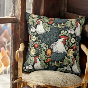 Roosters in the Garden Cushion