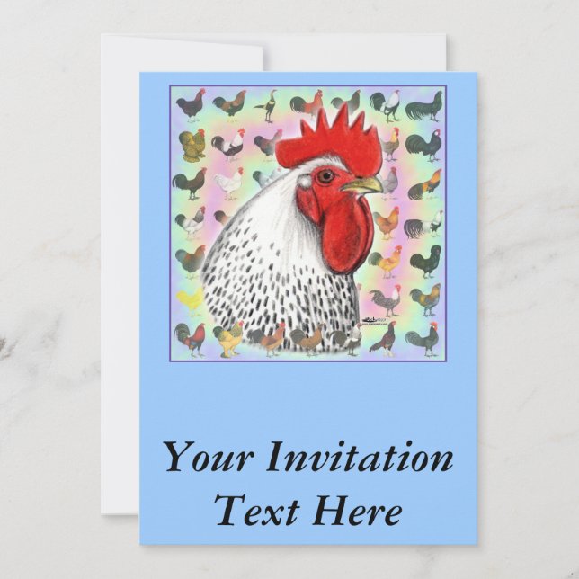 Roosters! Invitation (Front)