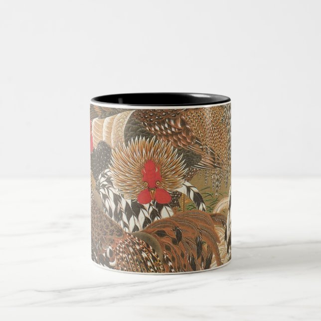 Roosters Japanese Art Rooster Year 2017 Mug (Center)