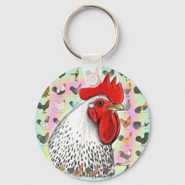Roosters! Key Ring (Front)