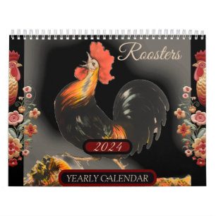 Roosters Nature Farm Animals Birds Calendar