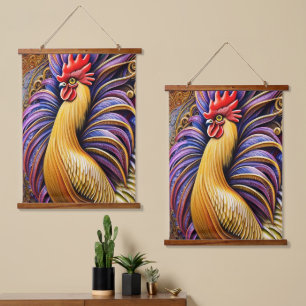 Rooster's Unparalleled Perfection Hanging Tapestry