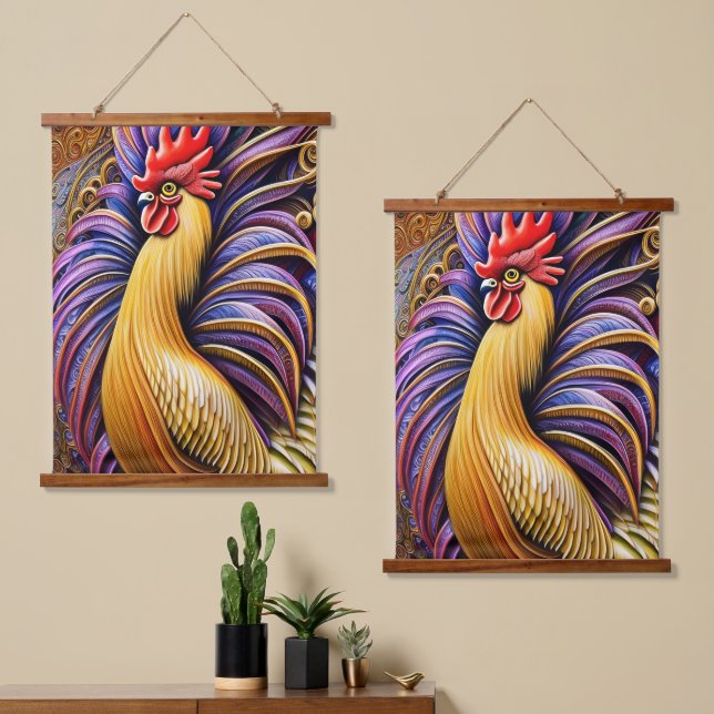 Rooster's Unparalleled Perfection Hanging Tapestry (Asymmetrical)