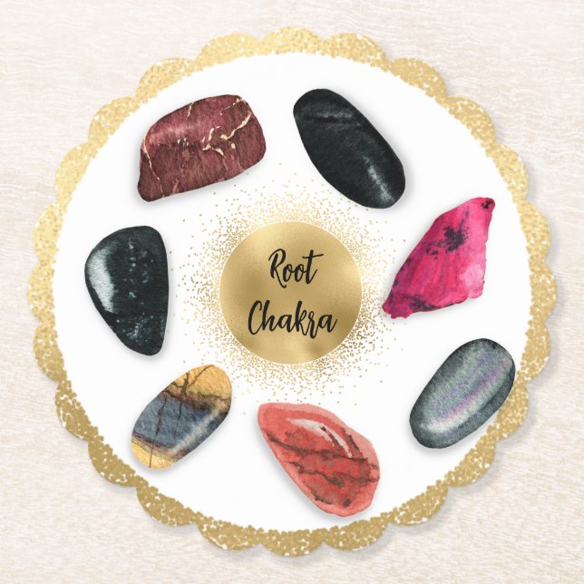 *~* Root AP64 Emoto Water Chakra Paper Coaster (Front)