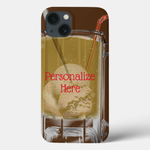 Root beer float brown white red iPhone 13 case