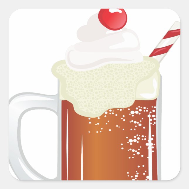 Root Beer Float Square Sticker (Front)