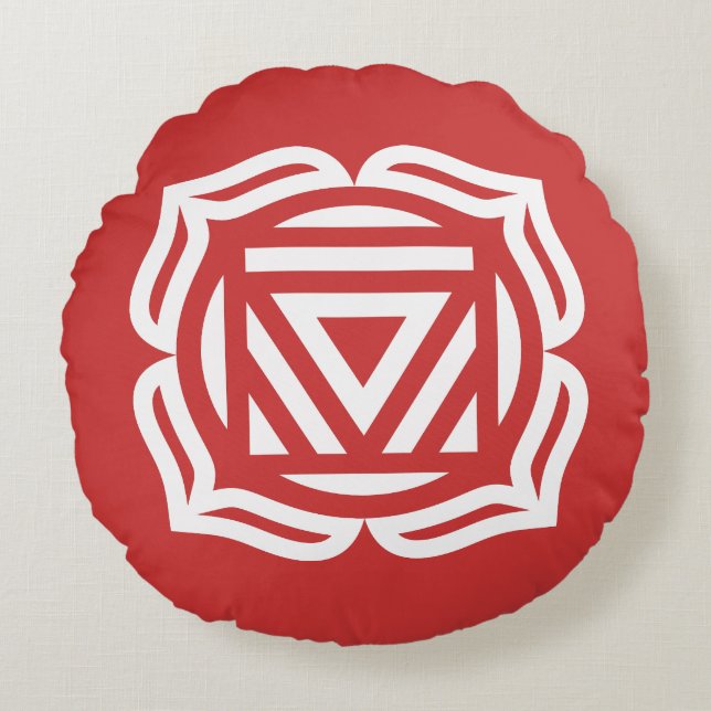 Root Chakra Energy Round Pillow (Front)