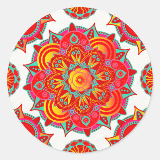Root Chakra Mandala Classic Round Sticker
