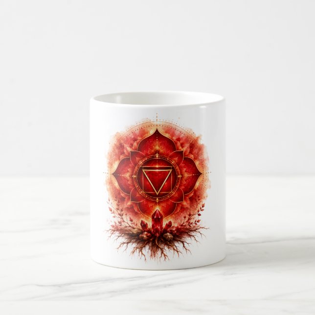 Root Chakra Symbol Glowing Roots Coffee Mug (Center)