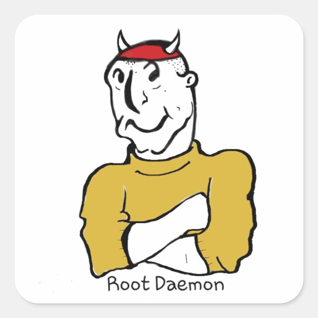 Root Daemon Devil Square Sticker (Front)