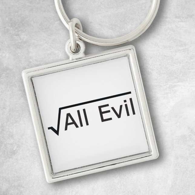 Root of All Evil - Math Humour / Math Geek Key Ring (Creator Uploaded)