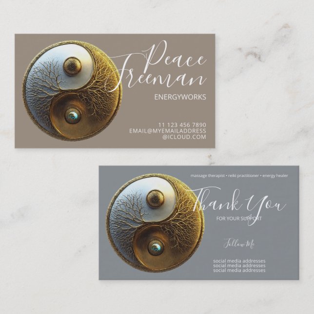 Root of Harmony | Yin Yang Design Business Card (Front/Back)