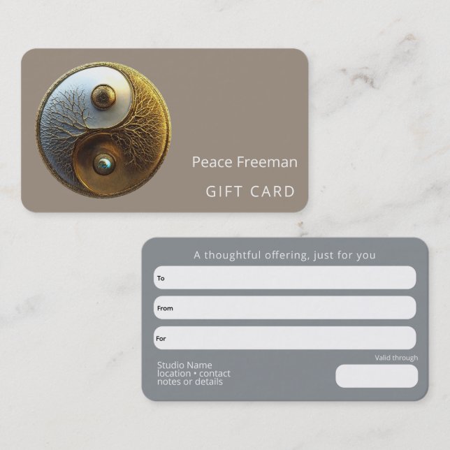Root of Harmony | Yin Yang Design Business Card (Front/Back)