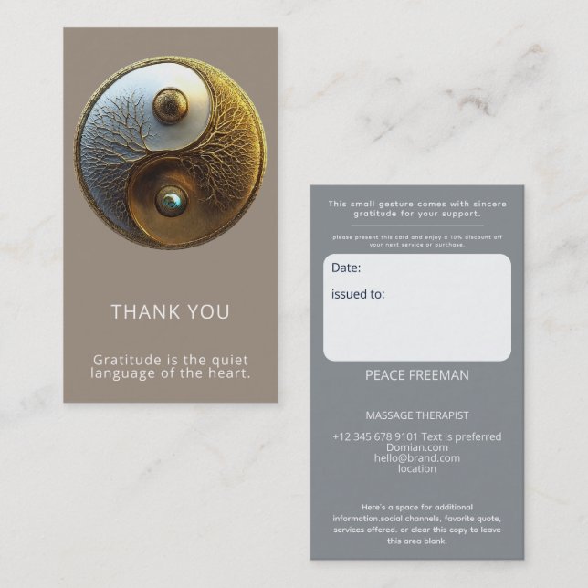 Root of Harmony | Yin Yang Design Business Card (Front/Back)