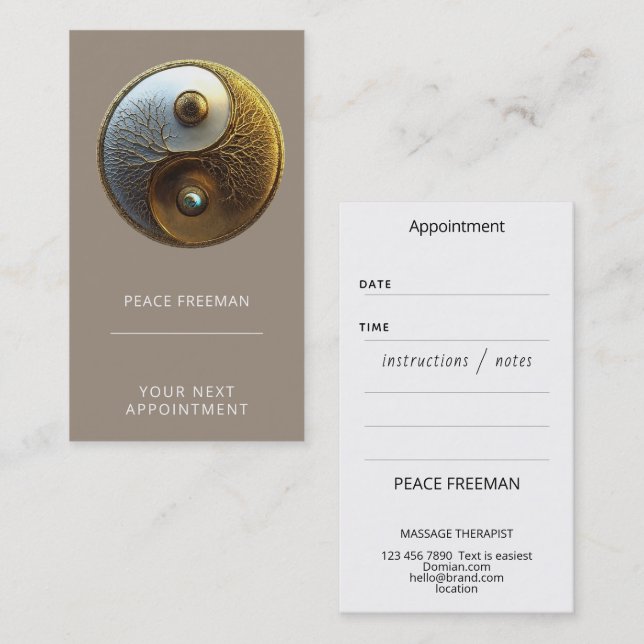 Root of Harmony | Yin Yang Design Business Card (Front/Back)
