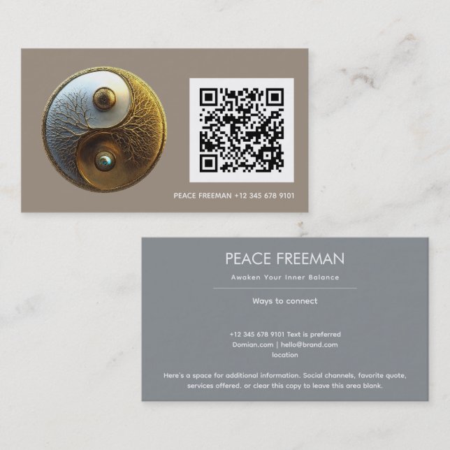 Root of Harmony | Yin Yang Design Business Card (Front/Back)