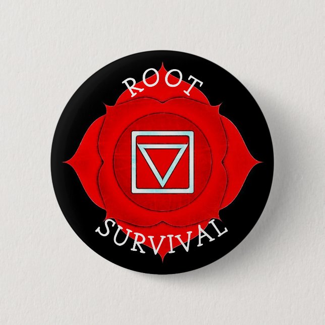 Root Survival Red Chi Chakra Button (Front)