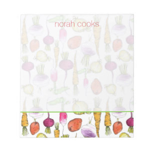 Root Vegetables Beets Carrots Turnip Art Notepad