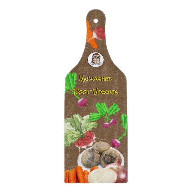 Root Veggies Glass Cutting Board (Front)