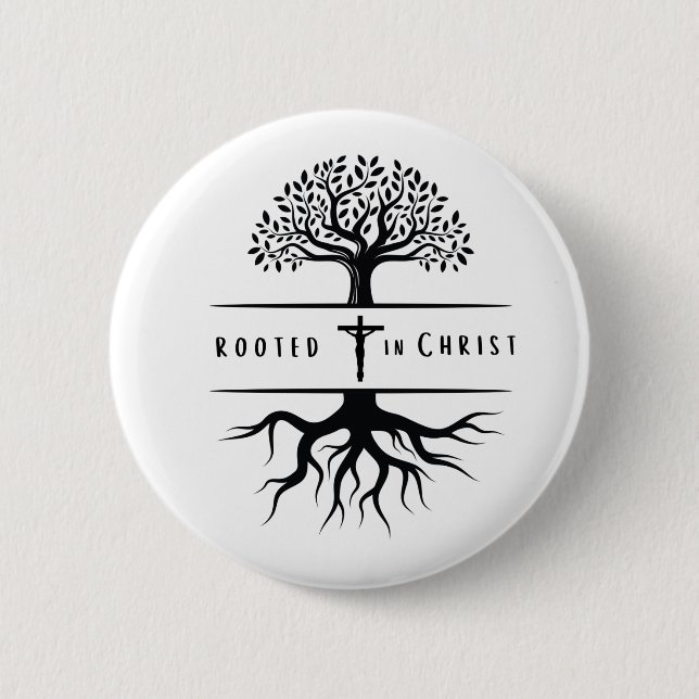 Rooted in Christ 6 Cm Round Badge (Front)