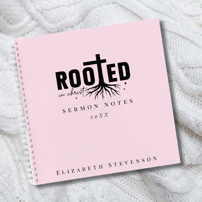 Rooted in Christ Blush Pink Sermon Notes  Notebook (Creator Uploaded)