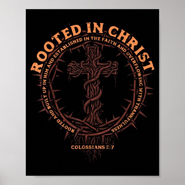 Rooted In Christ Christian Religious God Men Women Poster (Front)