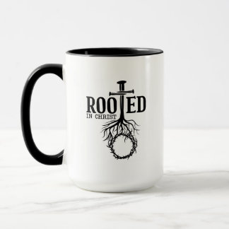 Rooted In Christ Scripture Cross Christian Verse Mug