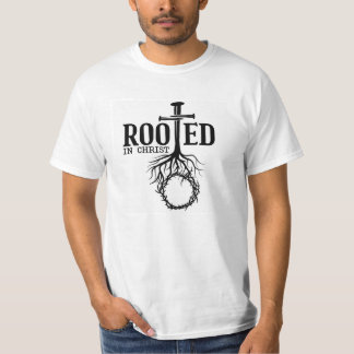 Rooted In Christ Scripture Cross Christian Verse T-Shirt