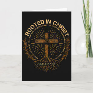 Rooted In Christ Shirt, Jesus Shirt, Vintage Cross Card