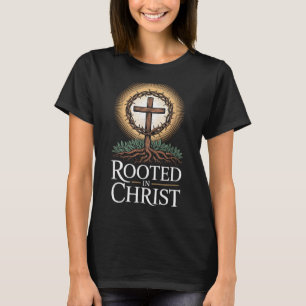 Rooted In Christ Tee Jesus Vintage Cross Christian