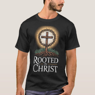 Rooted In Christ Tee Jesus Vintage Cross Christian