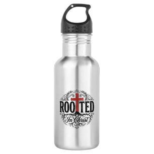 Rooted in Christ Vintage Christian Cross Design_1 532 Ml Water Bottle
