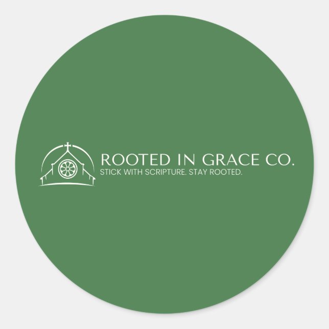 Rooted In Grace Colossians 2:7 Classic Round Sticker (Front)